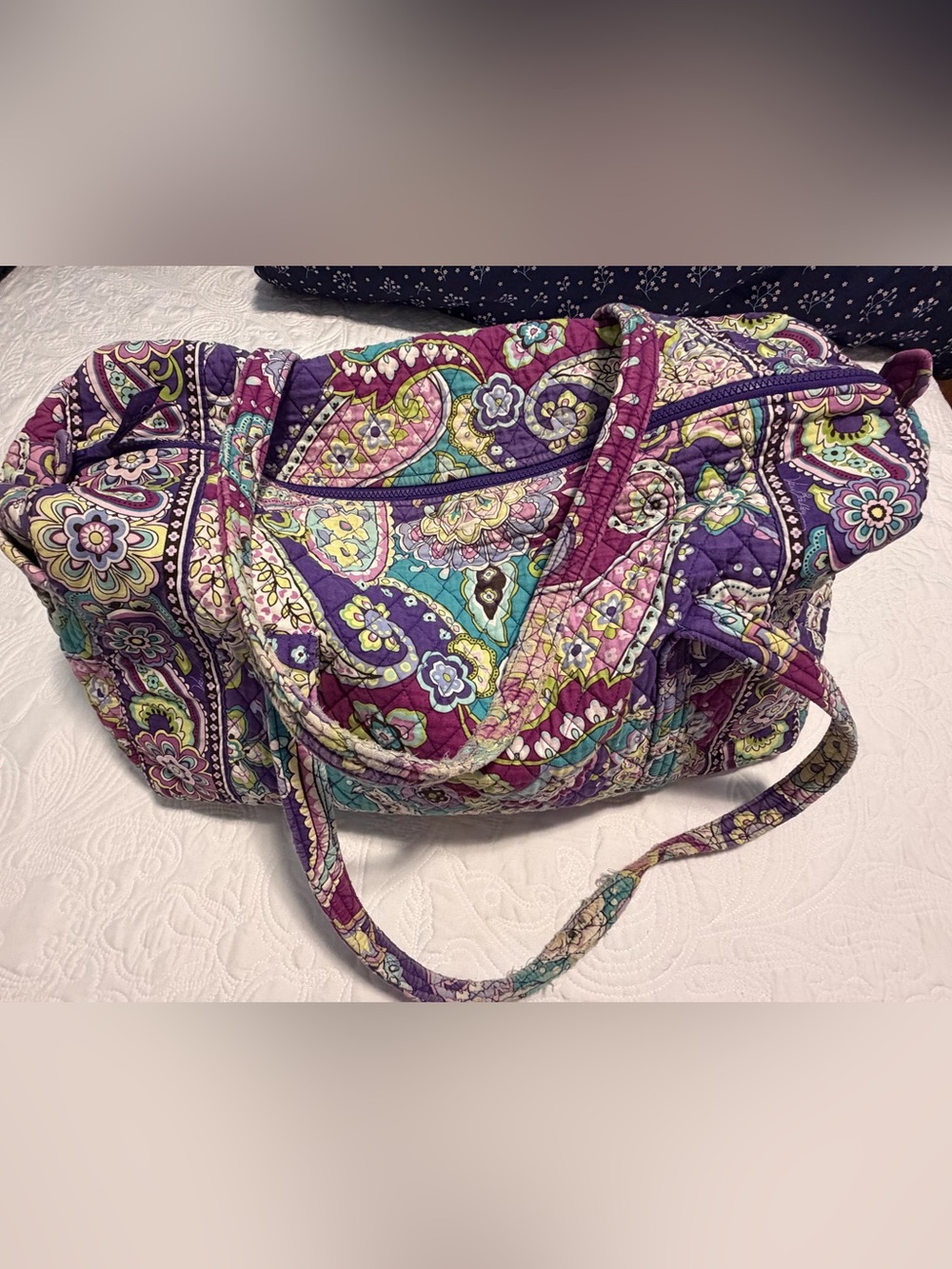 Vera Bradley Quilted Paisley Travel Duffel - Purple, Teal, Pink